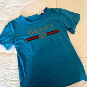 Gucci Teal Logo Tee